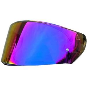 Motorhelm vizier lens, Helmvizier, FF320 Vizier UV-beschermd for LS2 FF328 FF353 FF800 Volledig gezichtshelm Vizier Vervangende zonnebrandcrème Windscherm (alleen for gebruik overdag)(Rainbow-day Use