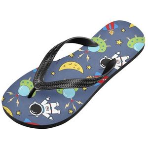 LI ZHI XIN Volwassen Zomer Slippers Indoor Outdoor Slippers Huis Schoenen Met PVC Antislip Zool Ruimte Planeet Cartoon Patroon, Meerkleurig, X-Small