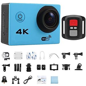 Actiecamera Actie Camera Ultra HD 4K/30fps WiFi 2.0-inch 170D Onderwater Waterdichte Helm Video-opname Camera's Sport Cam (Color : Blue, Size : One Size)