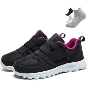 Extra Brede Schoenen Voor Mannen,Makkelijk Aan En Uit Te Trekken, Verstelbare Gesp Voor Diabetici.(Purple,45EU)