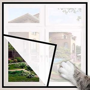 Xpnit Kattenraambescherming, raamgaas voor katten veiligheidsnet, anti-kras raambeschermer kat balkonnetten vliegengaas (120 * 180 cm, zwart-wit mesh)