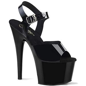 Pleaser - ADORE-708N - Sandaal met Enkelband - Zwart - Paaldans Schoenen