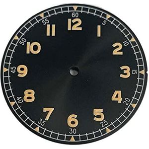 Youngran 33,5 mm horloge wijzerplaat Groene lichtgevende horloge vervangende accessoires horloges gezichten compatibel for NH35 / NH36 / 7S / 4R Beweging leisurely (Color : Black orange)