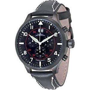 Zeno-Watch herenhorloge - SOS Chrono Big Date Navigator Black - 6221N-8040Q-bk-a1