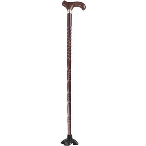 DQZRTUECA Wandelstok met ronde kraal, wengéhout, veelkleurig, meerdere hoogtes, draagvermogen 150 kg(B,90Cm(Use Height 166-175Cm))