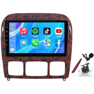 Android 14 Autoradio Sat Navi voor B-enz S-Klasse(1998-2005) 9 Inch Touchscreen Multimedia Speler met Draadloze Carplay GPS Navigatie FM RDS Bluetooth 5G-WiFi SWC DSP,M100s