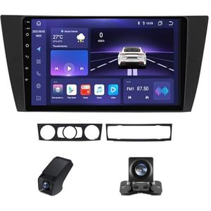 Android 13 Autoradio geldt voor BMW 3-Series E90 E91 E92 E93 2005-2013 9 inch Touchscreen Autoradio met Wireless Carplay Android Auto Navi GPS Bluetooth/RDS Radio+Telecamera Achterkant(NF-3)