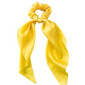 WanBeauty Hair Scrunchies Hair Bands Hair Bobbles Women Girl Bow Satin Ribbon Ponytail Scarf Hair Tie Rope Scrunchies Elastic Band Great Gift for Holiday Seasons Yellow