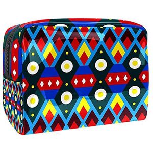 Waterdichte cosmetische tassen, geometrische gele reizen cosmetische tassen, multifunctionele draagbare make-up tassen, reizen cosmetische tas organizer voor vrouwen