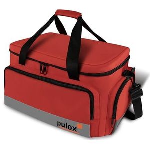 Pulox Medische EHBO-Tas incl. vulling - Grote, professionele eerste hulp tas voor hulpdiensten en medisch personeel in rood/gevuld