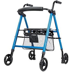 Loophulpmiddelen voor mensen met een handicap, wandelaars Opvouwbare ouderen Winkelwagen Rust stoel Verstelbare krukken Bejaarde trolley revalidatie-apparatuur (standaard wielen)
