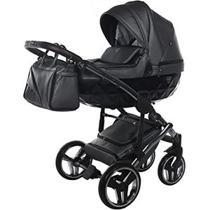 Junama Diamond, Fluo Line, 2-in-1 kinderwagen Duo, reiswieg + zitje (grijs)