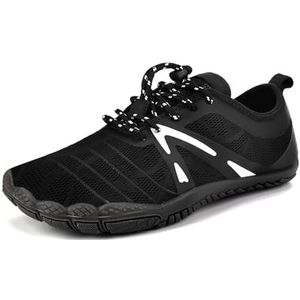 OKESYO Unisex blotevoetenschoenen voor dames en heren, waterschoenen, antislip, trailschoenen, zomer, ademend, fitnessschoenen met brede teenbox, sneldrogend, EU 36-47, Stijl 5 Zwart, 44 EU