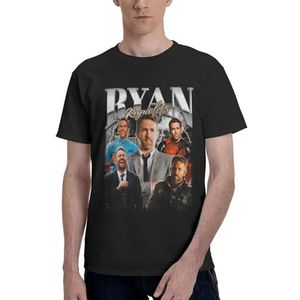 Ryan Reynolds T-shirt heren zomer adem O-hals T-shirt casual shirts met korte mouwen, Zwart, 6XL