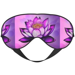 Paarse Lotus Unisex Elastische Verstelbare Gesp Ontwerp Verduisterend Slaap Oogmasker voor Thuis Reizen Yoga Kantoor Nap