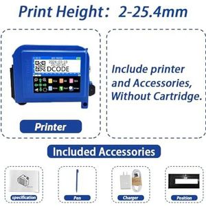 voor Datum Barcode Batchnummer Logo QR-code DC11 12,7/25,4 mm draagbare miniprinter, handheld inkjetprinter, niet-gecodeerde QR-barcode-afbeelding, logo-datumcoderingsmachine(25.4mm without ink)