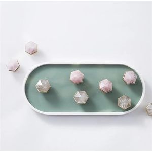 KGUDINZI Luxe buitenaards kristal+messing knop dressoir knoppen trekt/wijnkoeler zeshoek knoppen meubels handvat pull hardware 1/6 stuks (kleur: roze, maat: 6 stuks)