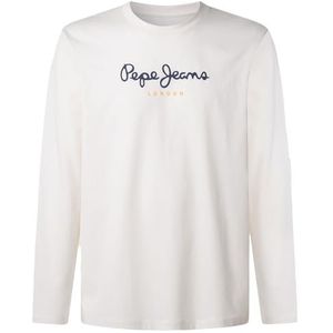 Pepe Jeans Heren Eggo lang T-shirt, wit (antiek wit), M, Wit (Antiek Wit), M