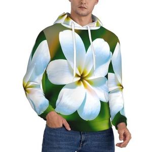 TTIGLHOH Hawaii Bloem 1 Winter Hoodies Voor Mannen Fleece Gevoerde Sherpa Trui Kangoeroe Pocket Comfort Fit, Winter Sweatshirt, Zwart, M