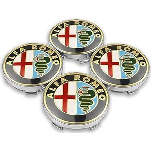 4 stuks auto-naafdoppen voor Alfa Romeo 60 mm auto-naafdoppen vervangende naafdoppen stickers auto-naafdoppen B
