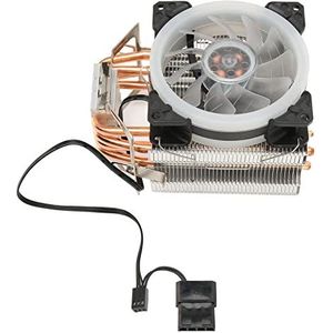 CPU-koeler met RGB-verlichting, Ventilator van 9,2 Cm met 4 Heatpipes, 3-pins, Grote 4-pins Interface, CPU-koelventilator Mute CPU-ventilator voor Desktopcomputer