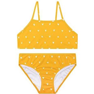 Swim Essentials UV Bikini - Meisjes 1-12 jaar (as3, numeric, numeric_134, numeric_140, regular, Oranje met Hartjes)