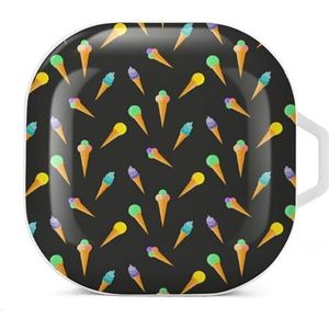 IJs patroon oordopjes hoesje compatibel met Samsung hard shell beschermhoes wit stijl