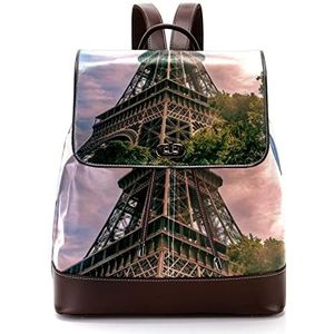 Eiffeltoren Parijs gepersonaliseerde schooltassen boekentassen voor tiener, Meerkleurig, 27x12.3x32cm, Rugzak Rugzakken