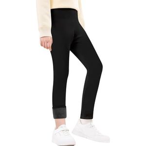 Charmi Thermolegging voor meisjes, gevoerde leggings, winterbroek, dik katoen, zwart, 116