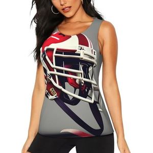 Jkkghll American Football Print Zomer Atletische Gym Activiteit Tank Tops Running Wandelen Casual Wear Blijf Koel Droog, Zwart, S