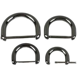 Metalen ring met schuifgesp, verstelbare riemgesp, Verpakking van 5 of 10 stuks metalen D-ringgespen met schroefsluiting for tassen 13-25 mm, veelkleurig(Gunblack,25mm-10Pcs)