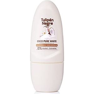 Tulpe, zwart, anti-transpirant roll-on Coco Pure White, 50 ml, 0% alcohol en kleurstoffen, zweetgecontroleerd