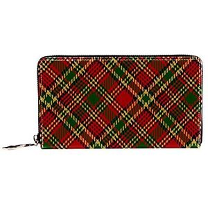 Vrouwen Zip Rond Portemonnee en Telefoon Clutch, Tartan Schotse Plaid Patroon, Reistas Lederen Clutch Bag Kaarthouder Organizer Polsbandjes Portefeuilles, Meerkleurig, 8.07x1x4.53 in, Hedendaags