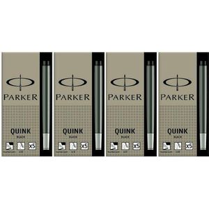 Parker Quink Ink Cartridges Zwart x 20 (4x5)