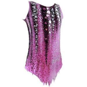 Ritmische Gymnastiek Turnpakje for Meisjes, Ritmische Wedstrijdpakje for Kinderen, Artistieke Kostuums met Strass(4XL)