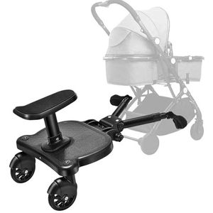 Buggy Board voor kinderwagen, universeel kiddy board, buggyboard met zitting, 360 graden, stabiel tweewieler voor kinderen van 2 tot 6 jaar (25 kg)