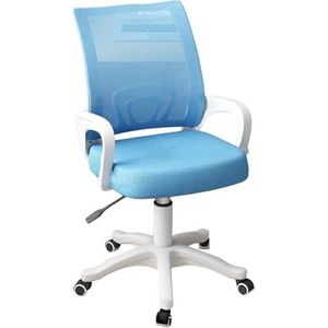 Ergonomische Bureaustoel, Ademende Computerstoel Van Mesh Met Opklapbare Armen En Verstelbare Hoogte, Geschikt For Kinderen Van 3-18 Jaar (Color : Blue)