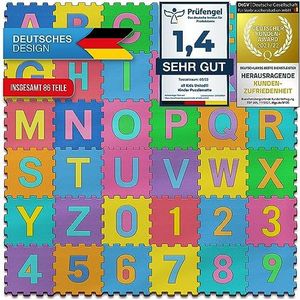 alle kinderen United ® Kids puzzel Mat - Kids tapijt speeltapijt onschadelijk speelmat EVA schuim Mat (XXL - cijfers en letters)