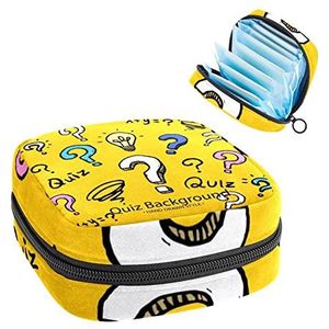 Opbergtas voor maandverband Pads, Menstruatie Cup Pouch, Periode Bag Organizer voor vrouwelijke Pads Tampons, Quiz Achtergrond
