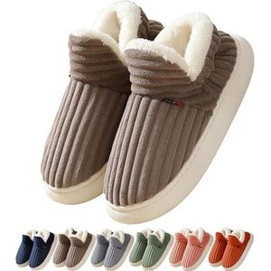 Sunmoine Cloud Slippers, Pillow Warm Fuzzy House Slippers, Unisex Winter Cozy Fashion Soft Slip-On Plush Slippers Casual Home Shoes (40-41,Coffee)