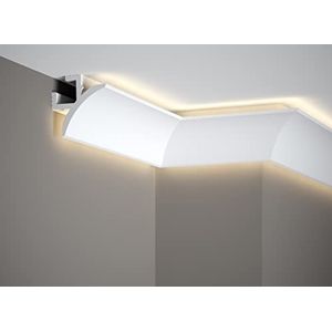 Mardom Decor LightGuard® stuclijst 2.0 I QL002 | Red Dot Award bekroonde plafondlichtstrip voor indirecte LED-verlichting I geen aluminium reflectieband nodig