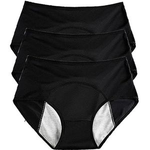 REUset Incontinentieslips voor dames, 3 stuks, anti-urineonderbroek, dames, wasbaar, ademend, wasbaar, waterdicht, incontinentieslipje voor dames, wasbaar, G, 4XL