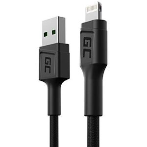 GC PowerStream | 30cm Lightning Kabel Nylon Cable Snellaadkabel voor Apple iPhone 13 12 11 SE Pro/Max | iPhone X XR XS Max | iPhone 8 7 Plus | iPhone 6 6S 5 5C 5S Plus | iPad Air/Pro/Mini | iPod