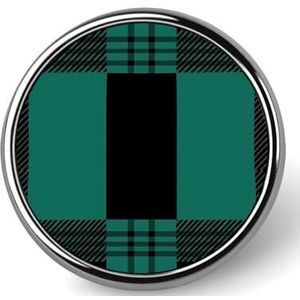 Green And Balck Buffalo Plaid Ronde Broche Pin voor Mannen Vrouwen Aangepaste Badge Knop Kraag Pin voor Jassen Shirts Rugzakken