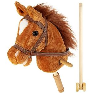 Morytale 99,1 cm pluche paardrijden, het paard biedt een grappig simulatiespel voor peuters en kleuters, clipsluitgeluiden