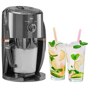 Neo IJsschaafmachine, elektrische ijsrasp met verwijderbare kan voor het mengen van slushies, cocktails, frappe, koffie en ijsthee (donkergrijs)