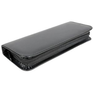 FOVAOK Kappersscharen Tassen Zwart PU Leer Professionele Opbergtas Kappersschaar Opbergtas, Zwart, 5 pièces