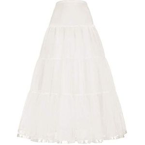 Linghe - 50 Lange Petticoat - Wit - Crinoline - Onderrok