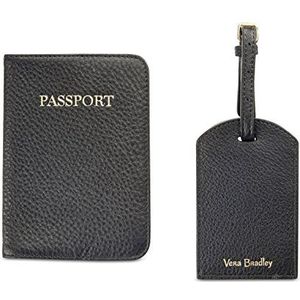 Vera Bradley Lederen Travel Paspoorthouder Zwart O/S, Zwart, Regular