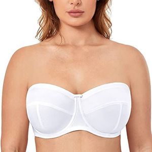 DELIMIRA Strapless-bh Voor Dames Grote Maat Converteerbaar Met Beugel Niet Gewatteerd wit 90E